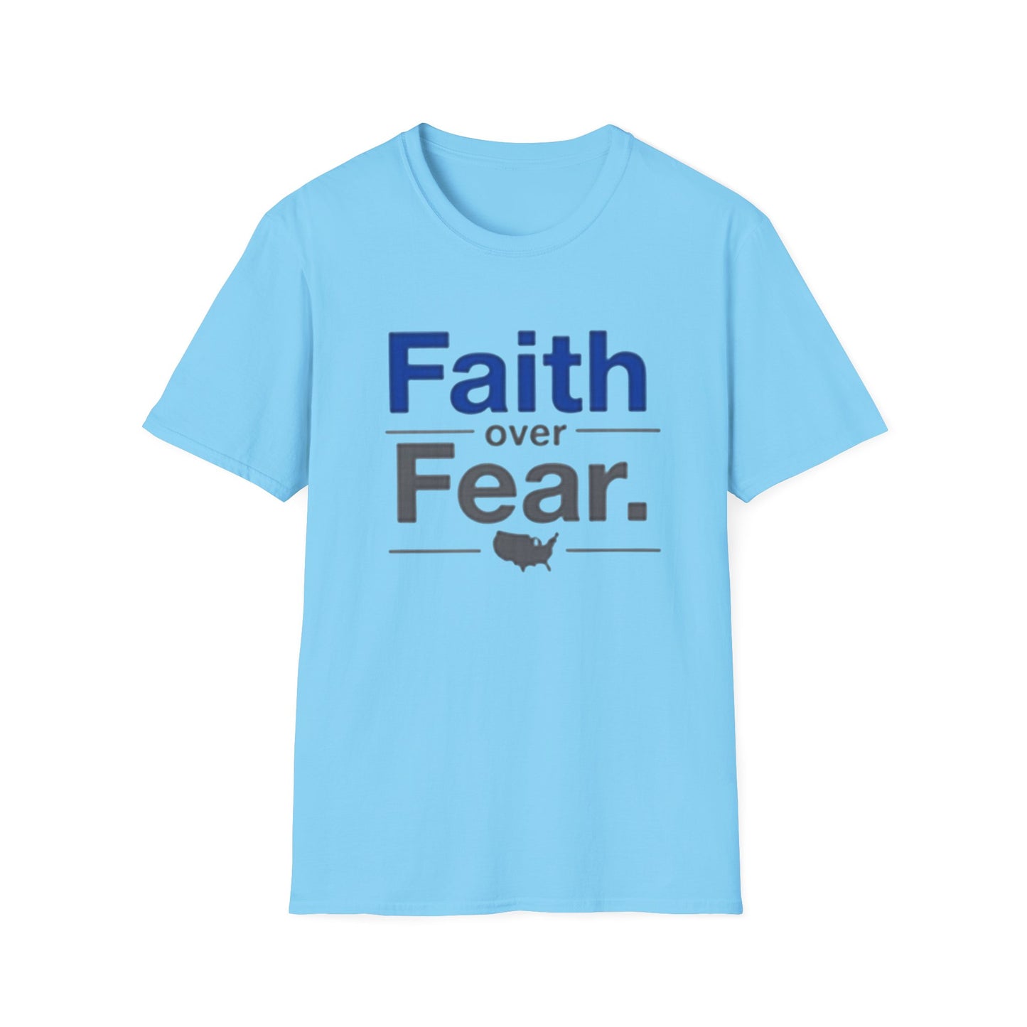 Faith Over Fear Unisex Softstyle T-Shirt | Inspirational Tee for Motivational Gifts, Everyday Wear, Faith, Courage, Positive Vibes - Psychonaut Swag