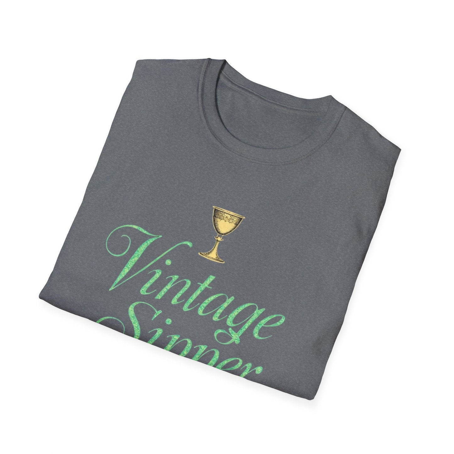 Vintage Sipper Unisex Softstyle T-Shirt, Casual Wear, Gift for Wine Lovers, Bar Night, Vintage Inspired Apparel - Psychonaut Swag