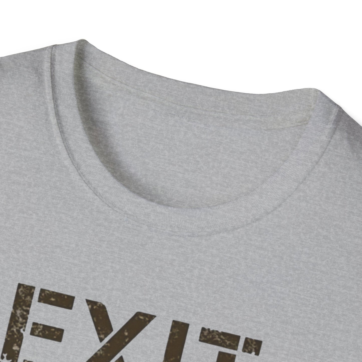 Exit Strategy Unisex Softstyle T-Shirt, Casual Wear, Fun Graphic Tee, Gift for Friends, Statement Shirt, Everyday Comfort - Psychonaut Swag