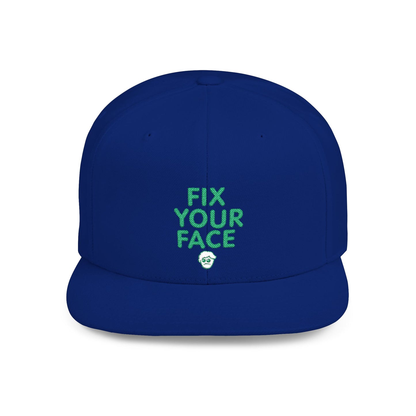Fix Your Face-Leah, Flat Bill Snapback Cap, Trendy Snapback Hat, Funny Quote Hat, Casual Streetwear Cap, Unique Gift for Friends