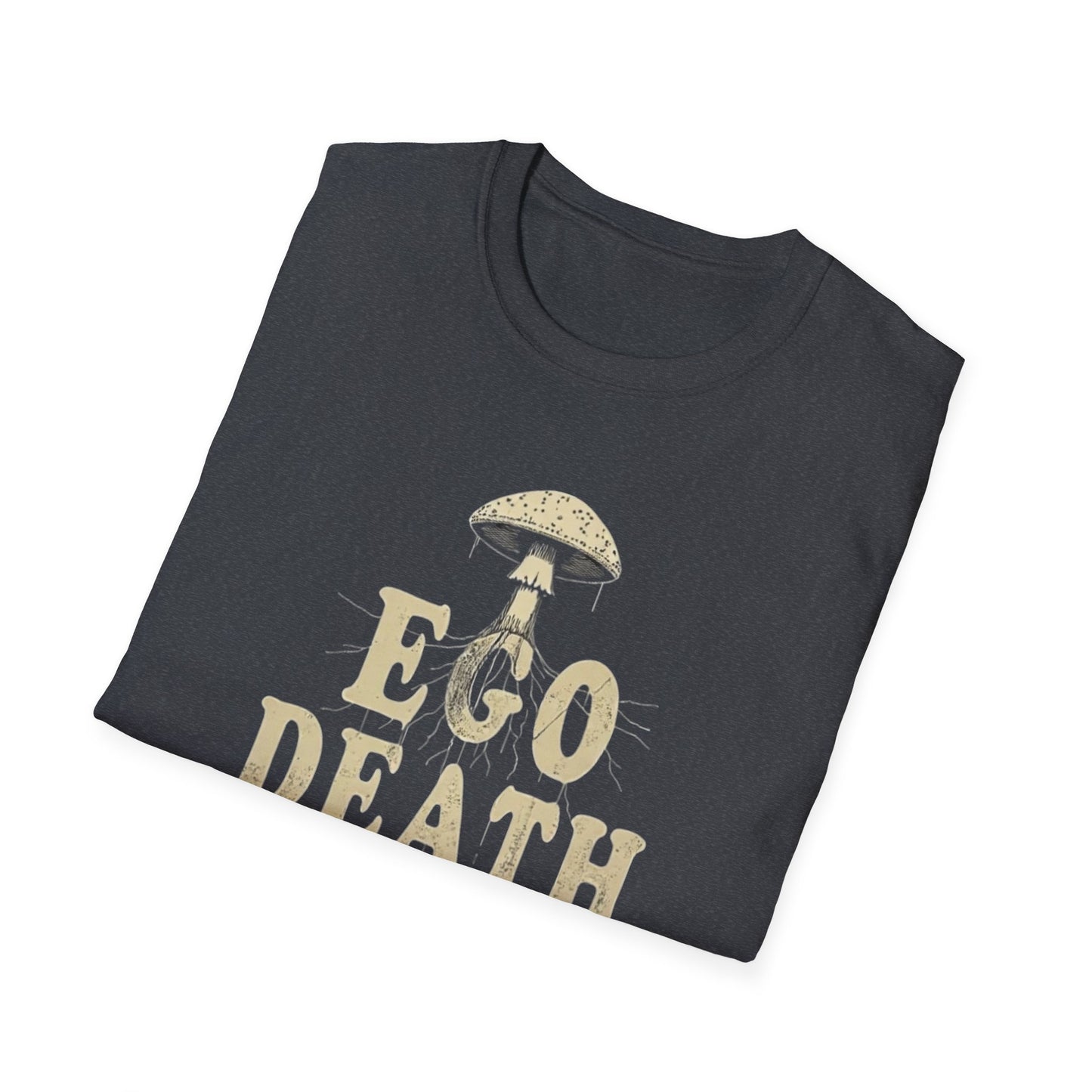 Ego Death Club Mushroom, T-Shirt, Unisex Softstyle Tee, Casual Wear, Gift for Friends, Unique Graphic Shirt - Psychonaut Swag