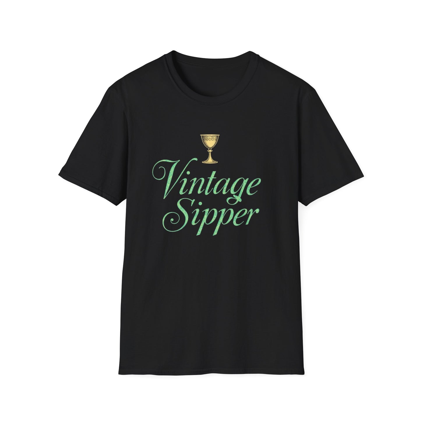 Vintage Sipper Unisex Softstyle T-Shirt, Casual Wear, Gift for Wine Lovers, Bar Night, Vintage Inspired Apparel - Psychonaut Swag