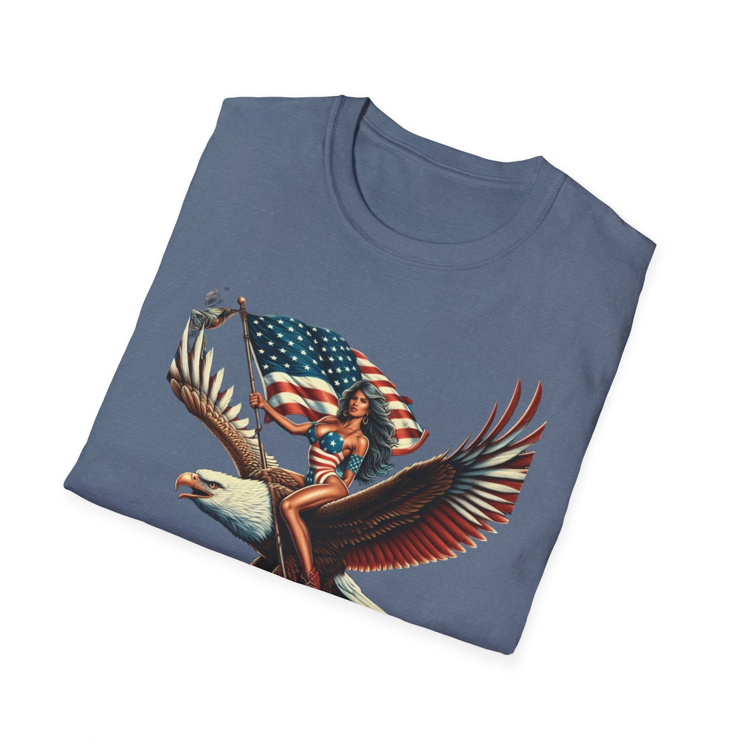Patriot Riding Eagle, Graphic Tee - Unisex T-Shirt, Eagle Design, 4th of July Shirt, Independence Day Apparel, Festival Wear, Gift for Patriots - Psychonaut Swag