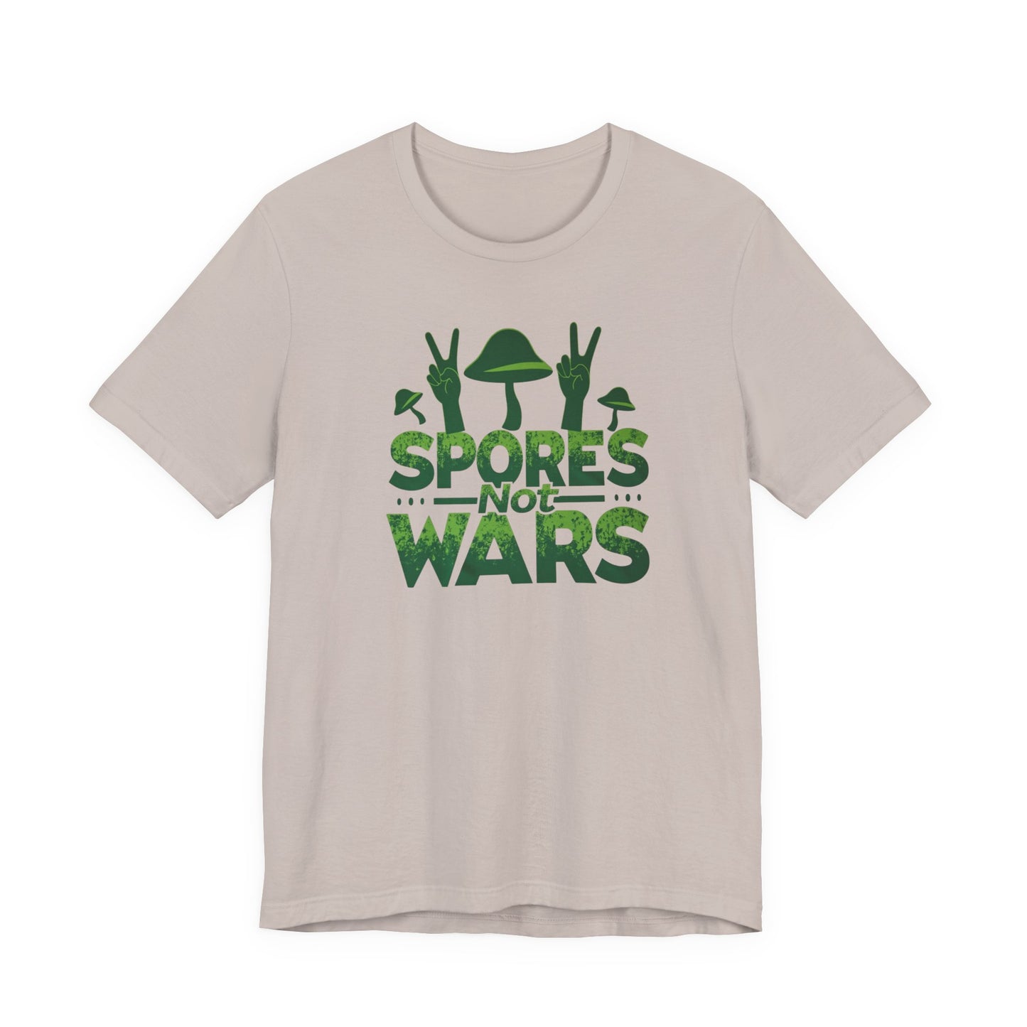 Spores Not Wars - Eco-Friendly Statement Shirt, Casual Wear, Gift for Nature Lovers, Unique Graphic Tee, Sustainable Fashion - Psychonaut Swag
