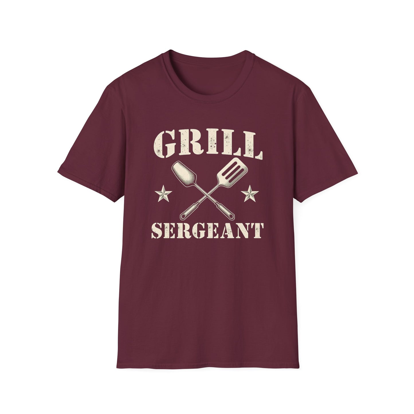 Grill Sergeant T-Shirt, Unisex Softstyle Tee, BBQ Gift, Father's Day Shirt, Grilling Apparel - Psychonaut Swag