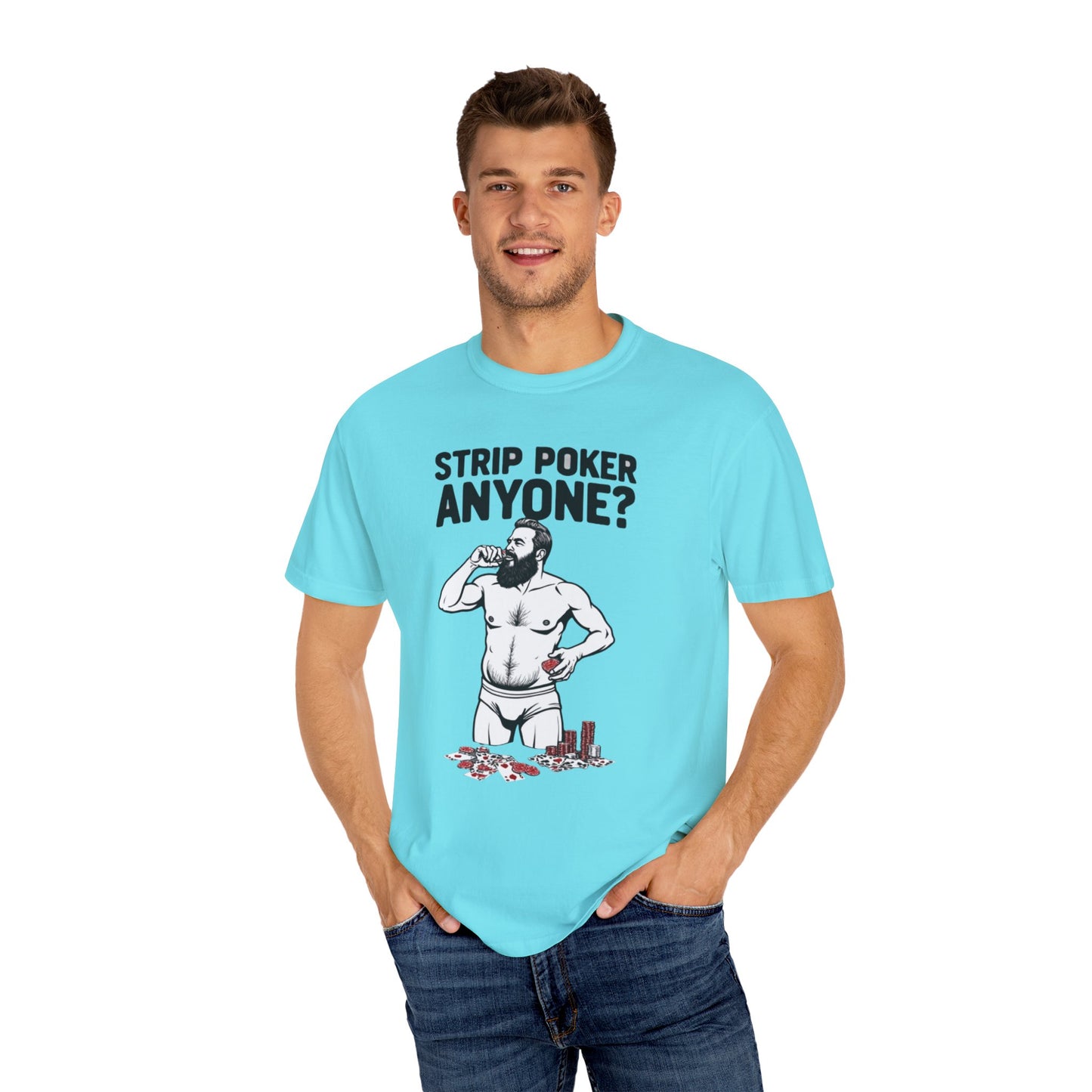 Strip Poker Humor T-Shirt, Funny Gift for Gamers, Men's Casual Tee, Party Outfit, Unique Dad Gift, Birthday or Game Night Attire
