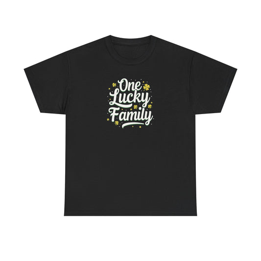 One Lucky Family, Unisex Heavy Cotton Tee
