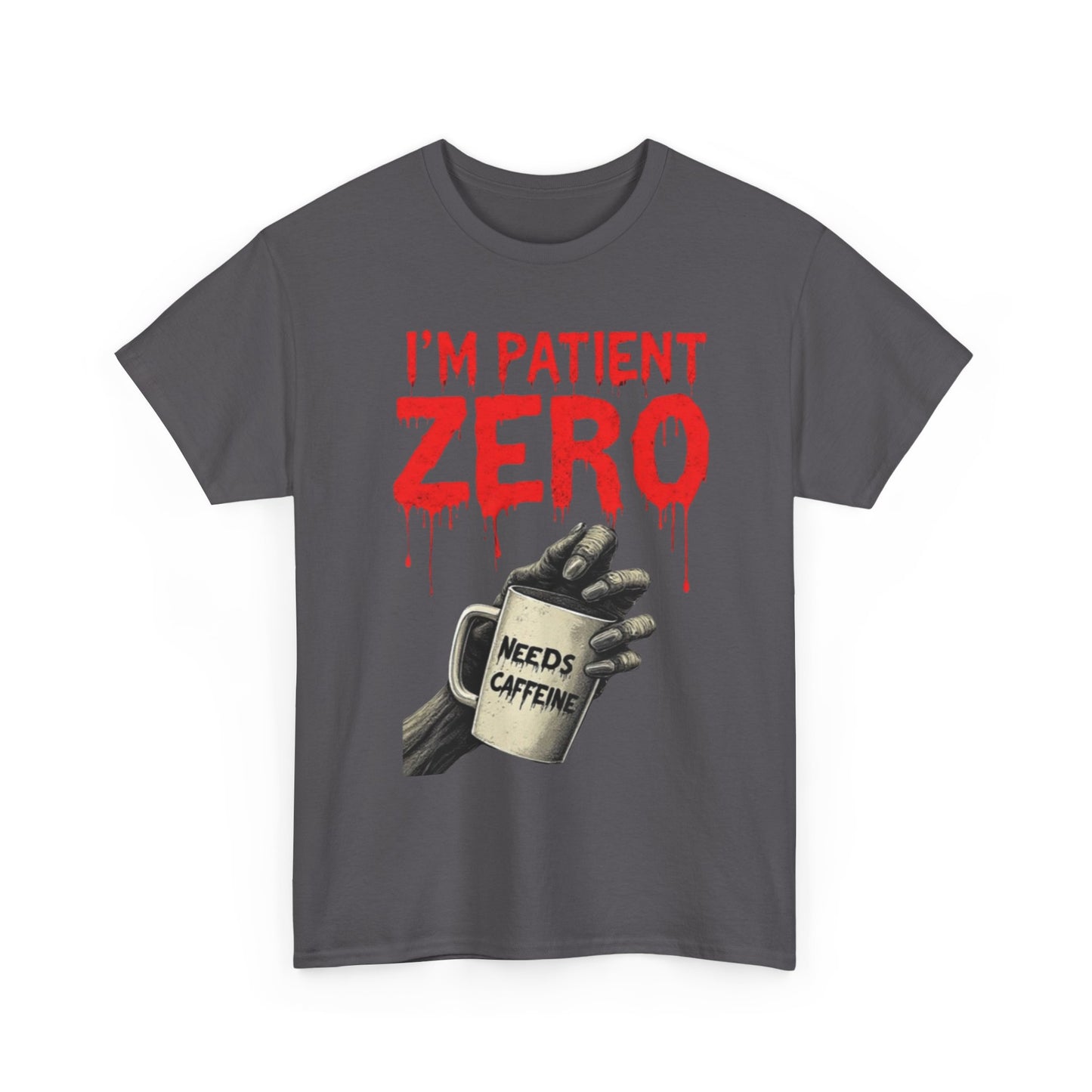 Patient Zero Unisex Heavy Cotton Tee, Horror T-Shirt, Halloween Apparel, Unique Graphic Tee, Casual Wear, Gift for Fans