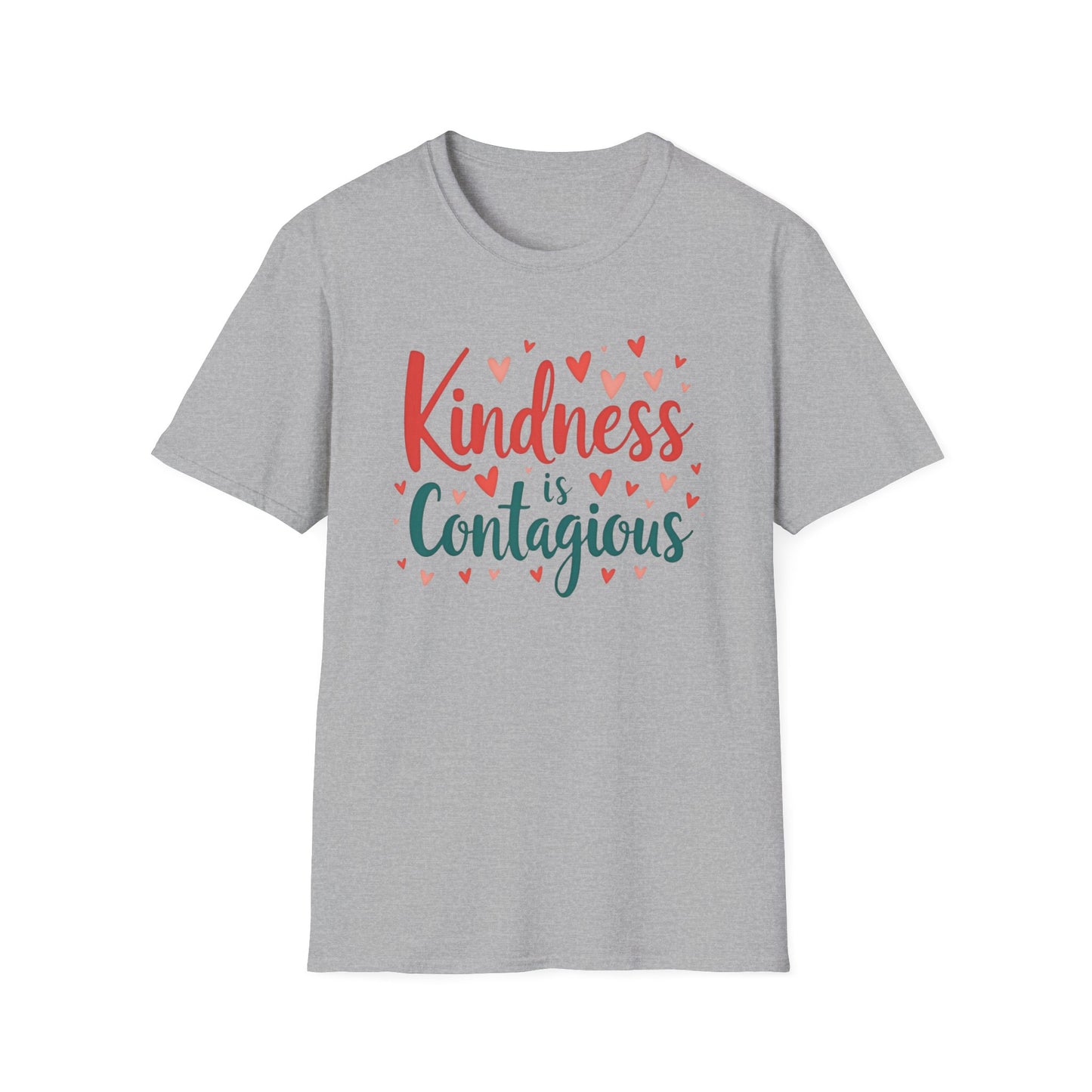 Kindness is Contagious T-Shirt | Unisex Softstyle Tee, Inspirational Apparel, Gift for Friends, Positive Vibes, Everyday Wear - Psychonaut Swag