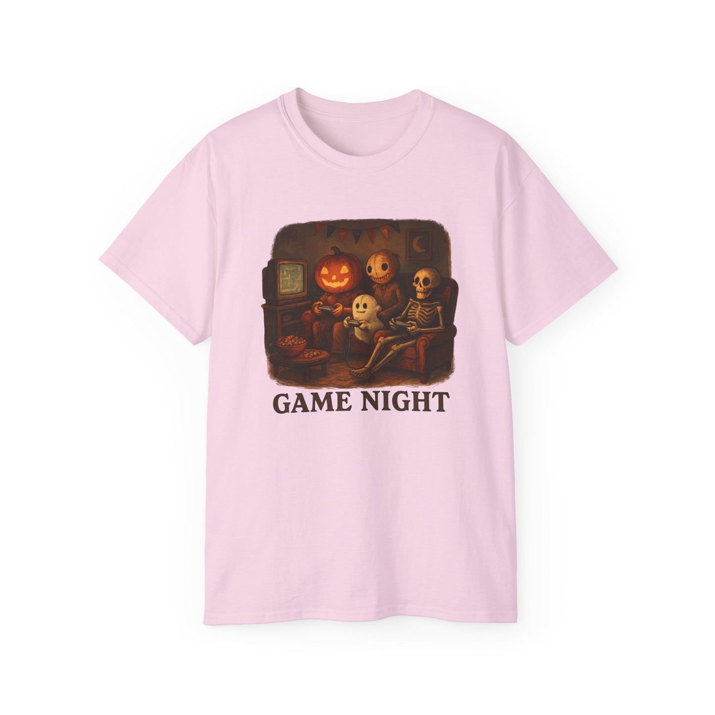 Game Night Tee, Halloween Shirt, Unisex Cotton T-Shirt, Spooky Fun Apparel, Perfect for Gathering and Celebrations