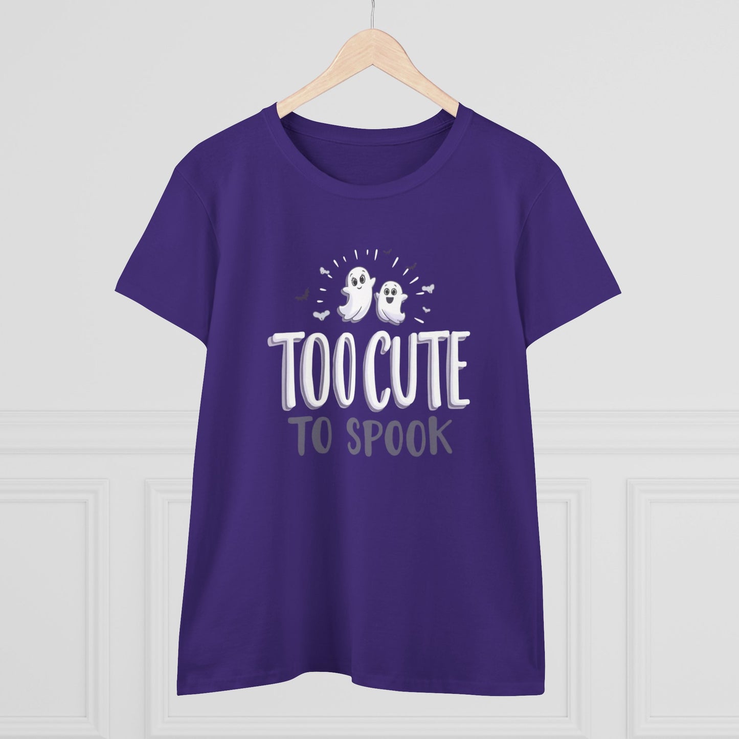 Too Cute to Spook Women's Cotton Tee, Halloween T-Shirt, Ghostly Graphic Tee, Casual Fall Apparel, Fun Halloween Outfit