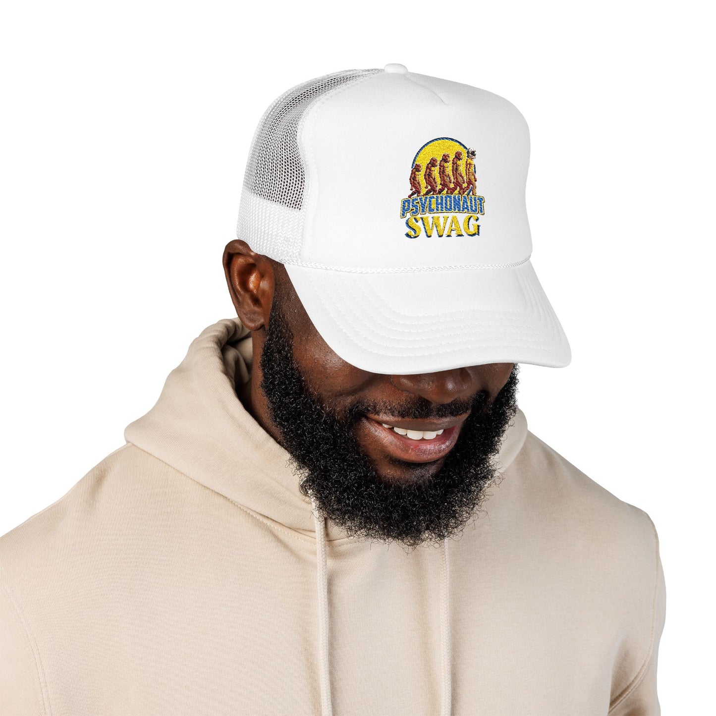 Psychonaut swag small biz, Trucker Hat, Retro Snapback Cap for Festivals, Embroidered Swag for Psychonauts, Perfect Gift for Music Lovers