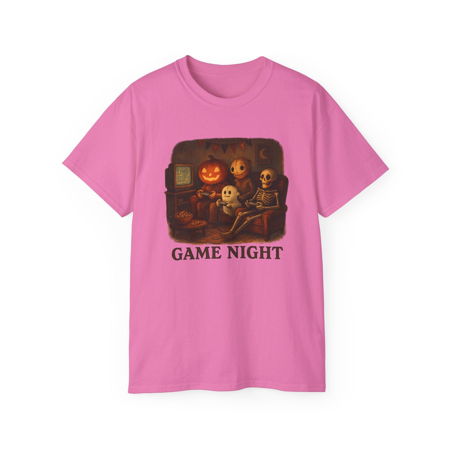 Game Night Tee, Halloween Shirt, Unisex Cotton T-Shirt, Spooky Fun Apparel, Perfect for Gathering and Celebrations