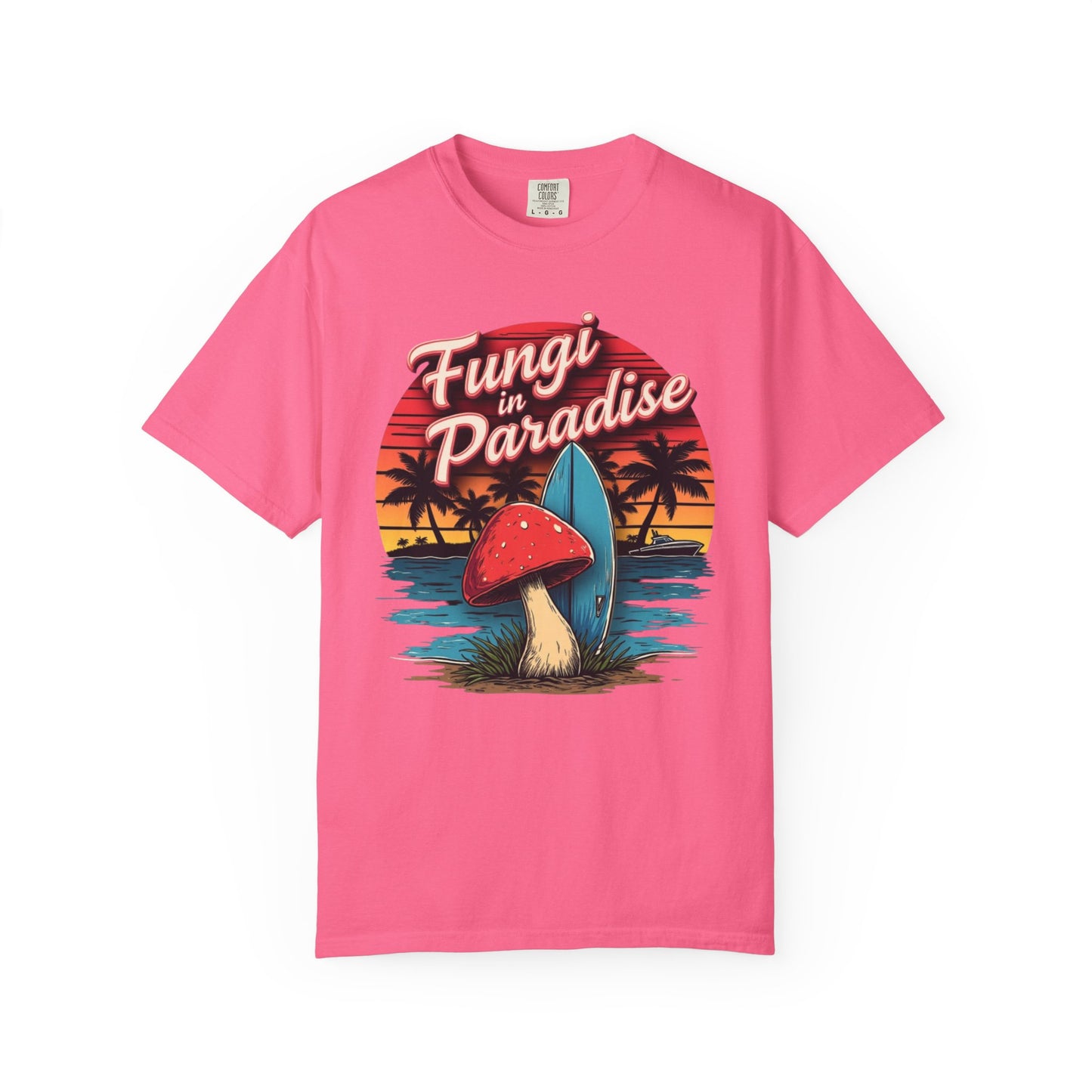 Fungi in Paradise Design, Relaxed Tee, Vintage Style Shirt, Gift for Nature Lovers, Eco-Friendly Apparel - Psychonaut Swag