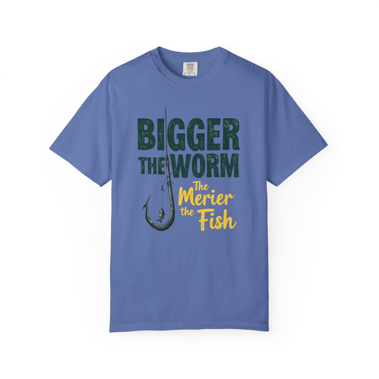 Big Worm Fishing Humor Unisex T-Shirt, Larger Than Life Tee, Gift for Anglers, Fun Outdoors Apparel, Dad's Fishing Day Shirt - Psychonaut Swag