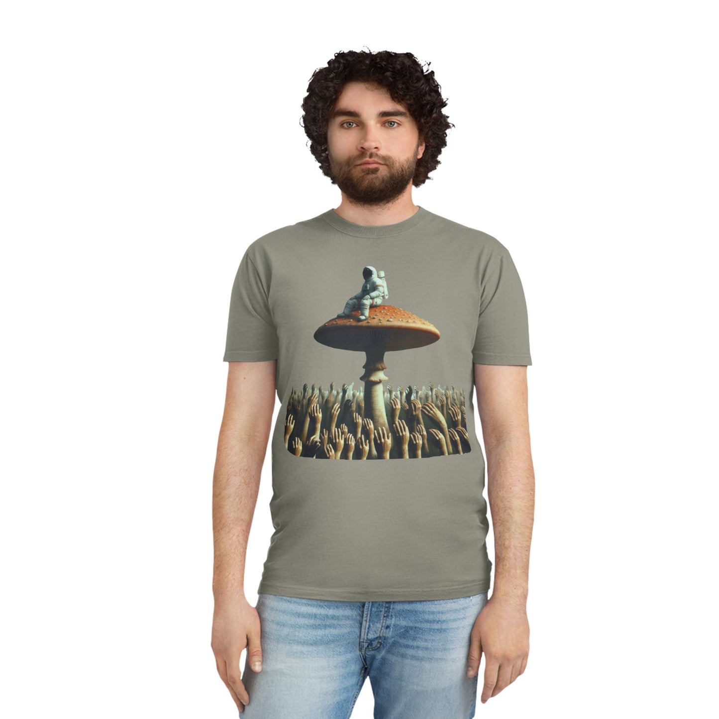 Astronaut on Mushroom, T-Shirt Psychedelic Explorer Unisex Faded Shirt - Psychonaut Swag