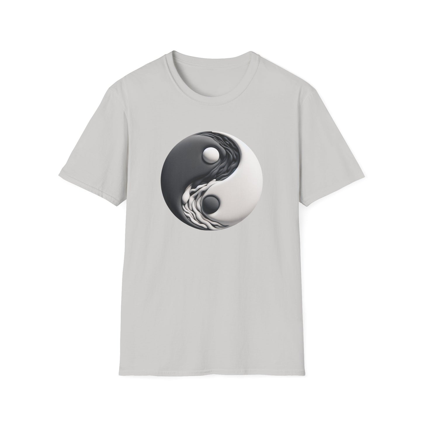 Blending good and evil, yin yang, Unisex Softstyle T-Shirt - Psychonaut Swag