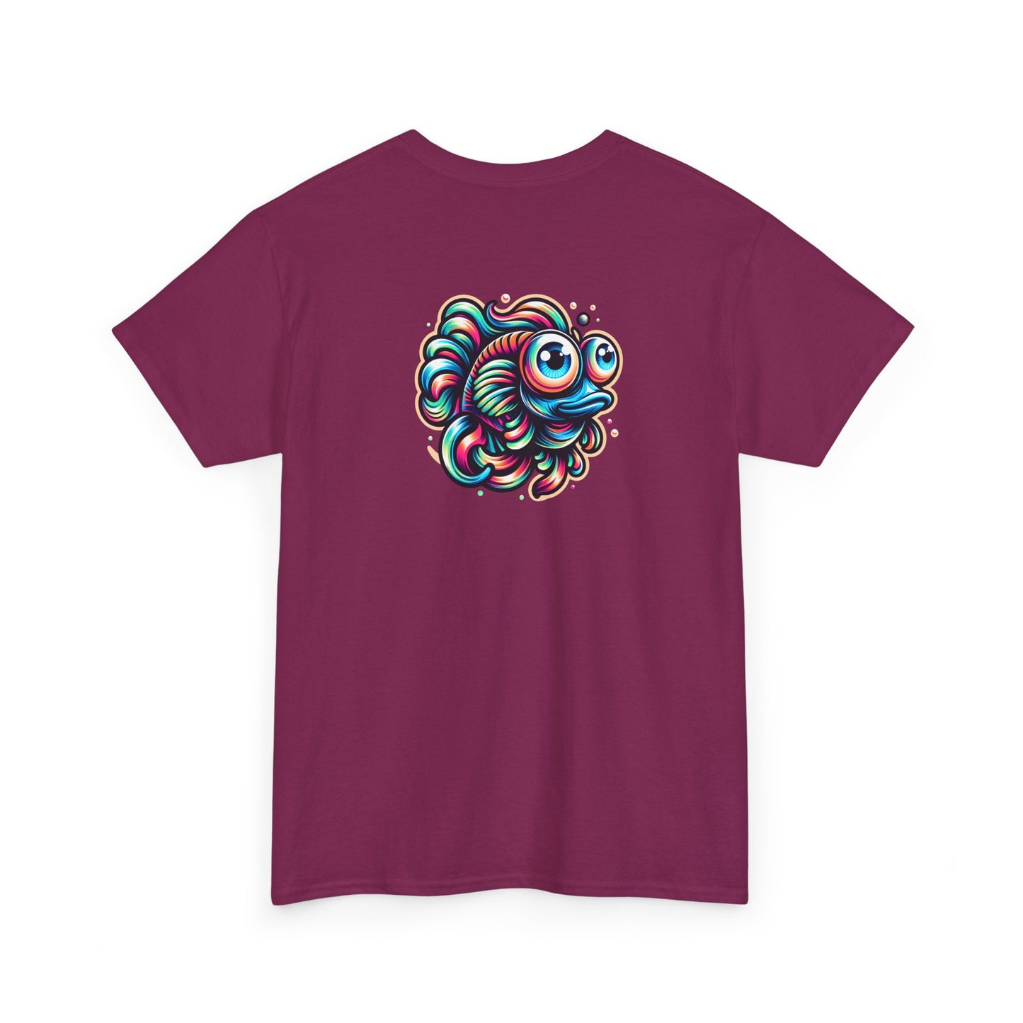 Psychedelic Fish Graphic Unisex Heavy Cotton Tee - Fun & Vibrant Apparel - Psychonaut Swag