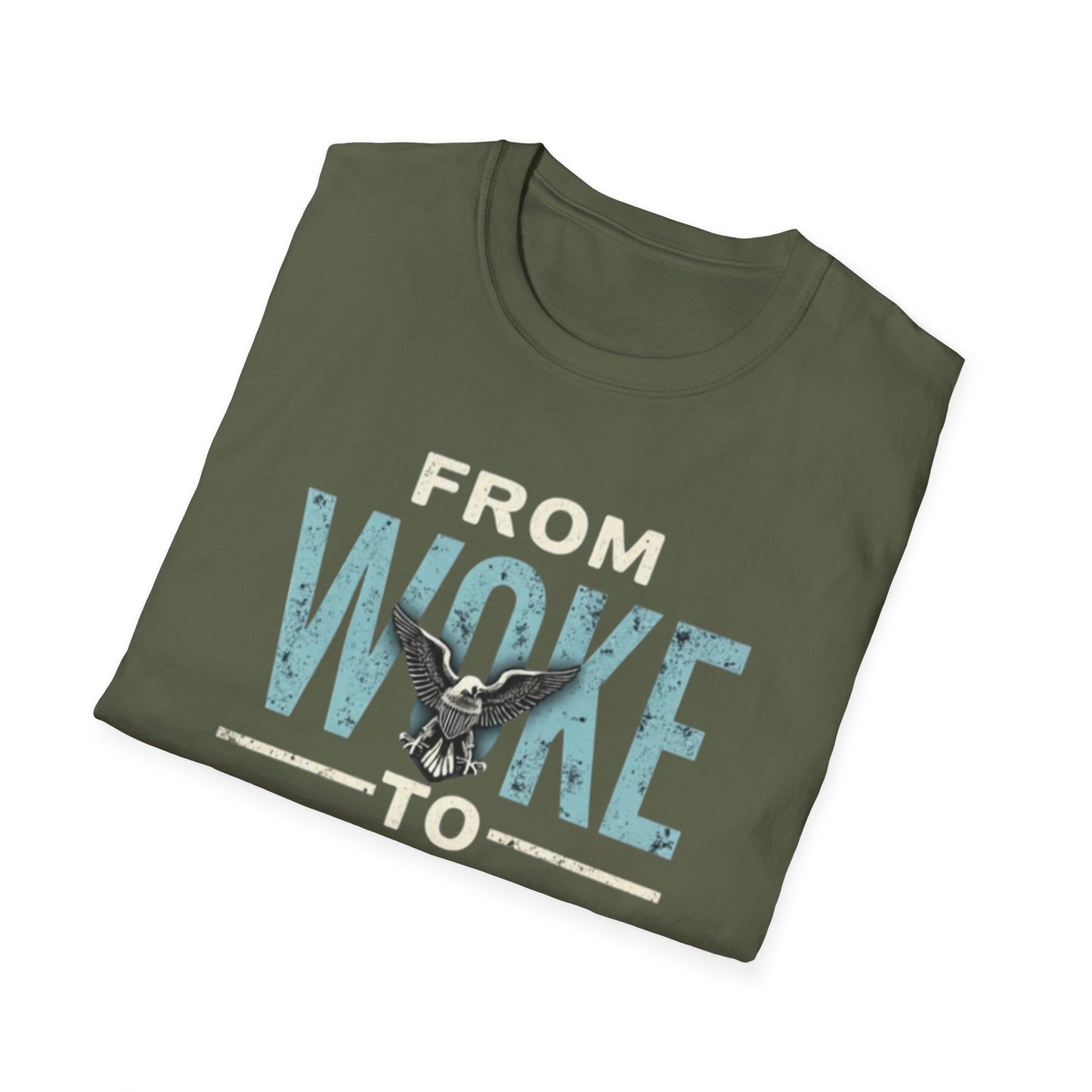 Woke to Right, Graphic Tee - From Woke to Right, Casual Wear, Gift for Friends, Statement T-Shirt, Everyday Fashion, Political Humor - Psychonaut Swag