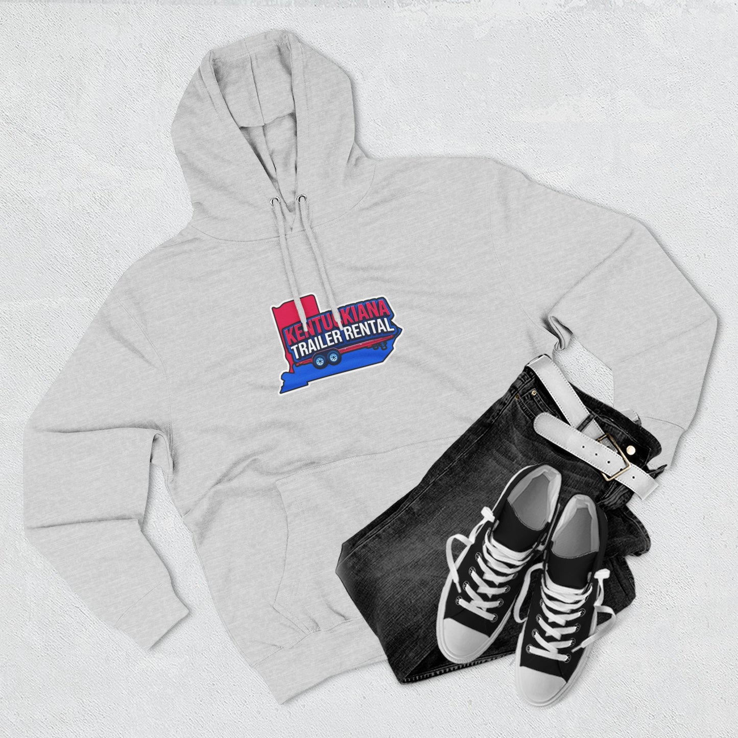 Kentuckiana Trailer Rental Hoodie | Cozy Casual Wear, Perfect for Road Trips, Gift for Outdoor Enthusiasts, Iconic Travel Style