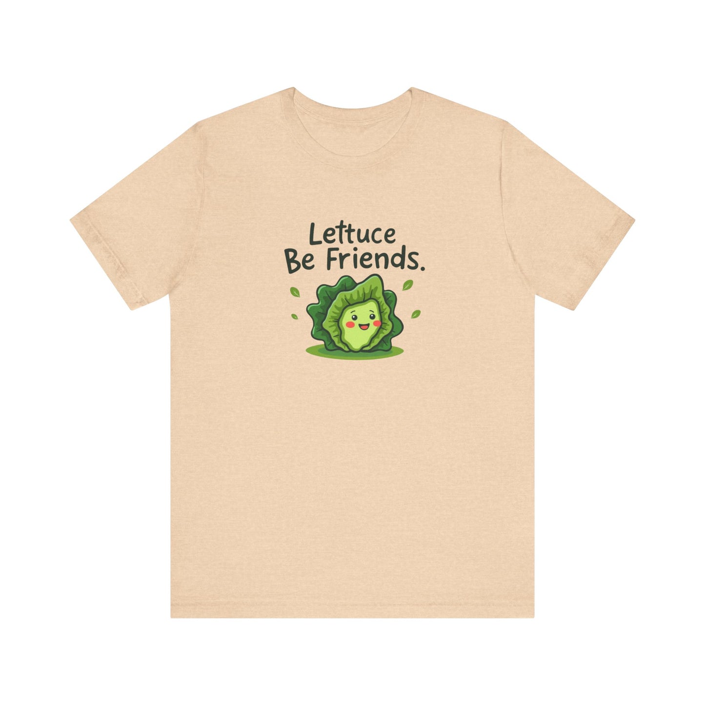 Lettuce Be Friends, Unisex Tee, Casual Wear, Gift for Vegetarians, Summer T-Shirt, Eco-Friendly Apparel - Psychonaut Swag