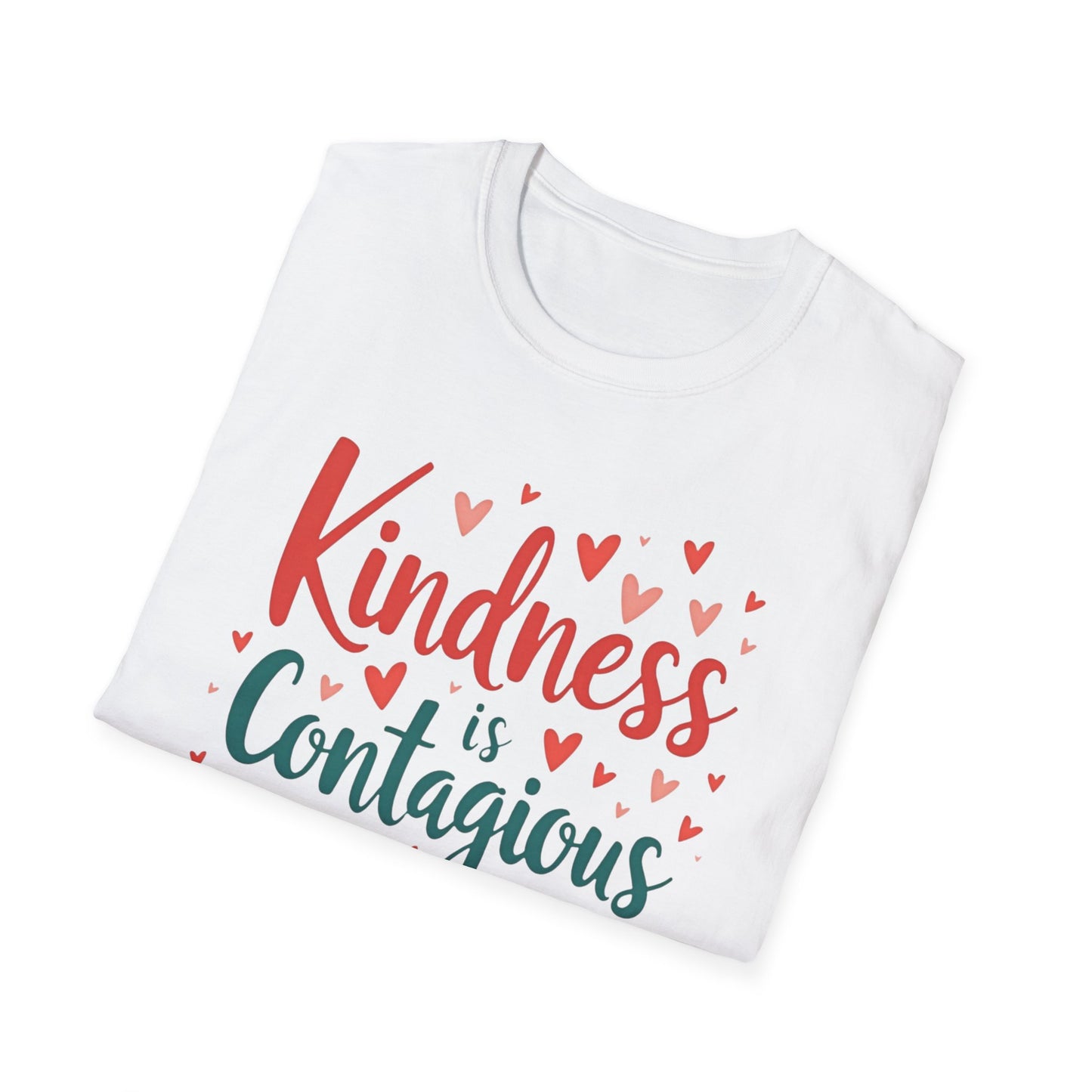 Kindness is Contagious T-Shirt | Unisex Softstyle Tee, Inspirational Apparel, Gift for Friends, Positive Vibes, Everyday Wear - Psychonaut Swag