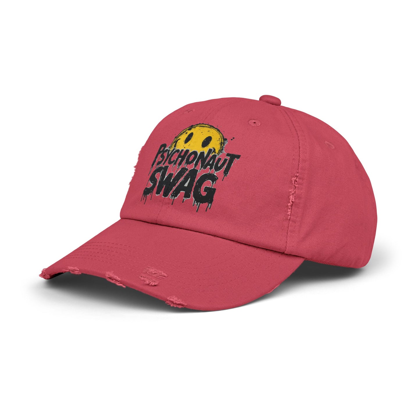 Psycho Unisex Distressed Cap, Cool Casual Hat, Streetwear Accessory, Gift for Trendsetters, Festival Gear, Summer Vibes - Psychonaut Swag