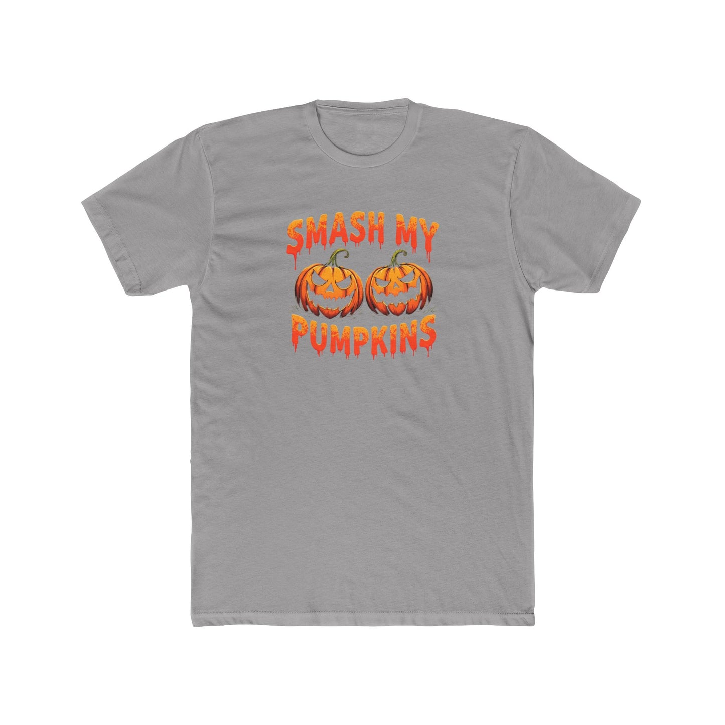 Smash my Pumpkins, Halloween Humor Unisex Cotton Crew Tee, Fun Pumpkin Graphic Tee, Fall Festival Shirt, Trick or Treat Apparel, Casual Halloween Wear