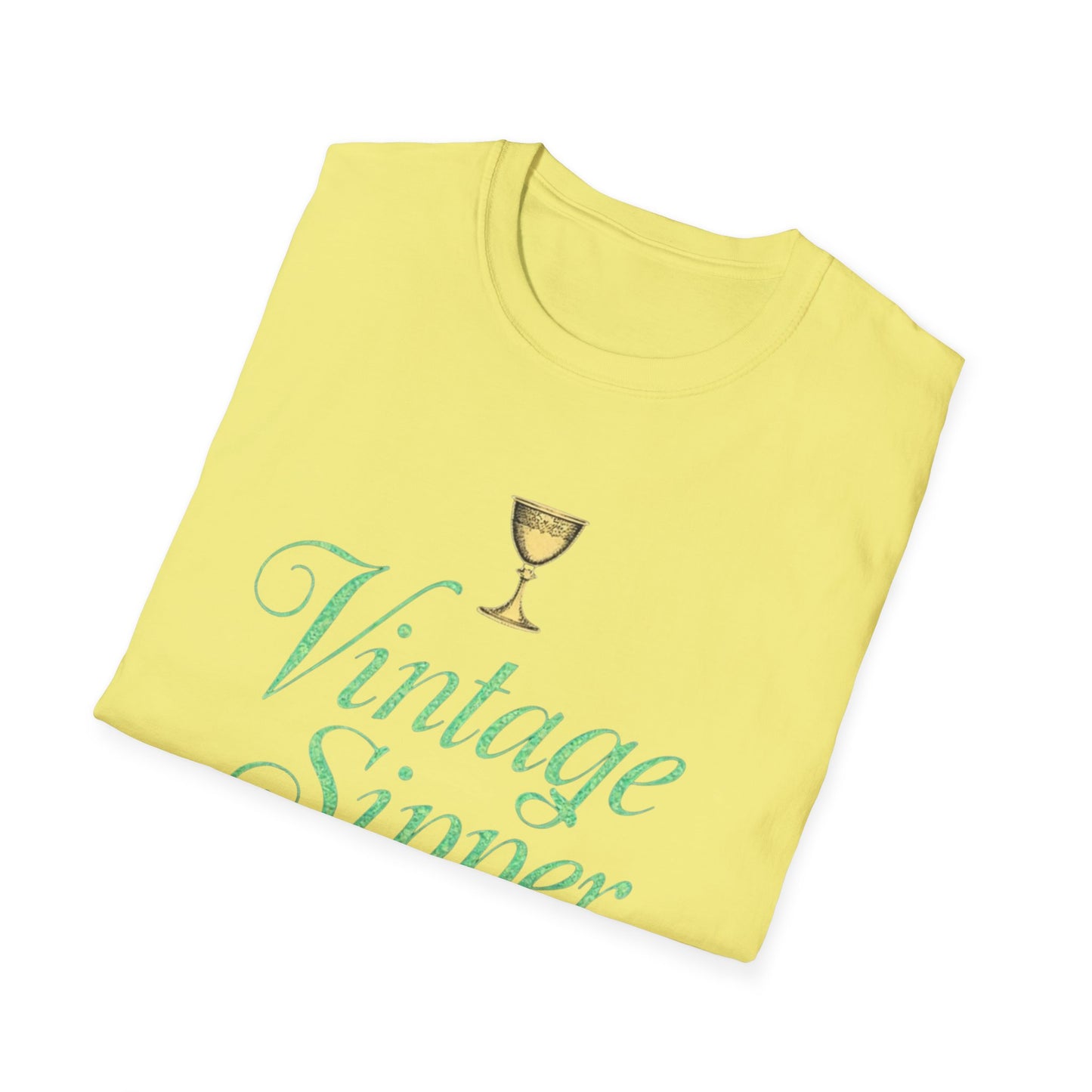 Vintage Sipper Unisex Softstyle T-Shirt, Casual Wear, Gift for Wine Lovers, Bar Night, Vintage Inspired Apparel - Psychonaut Swag