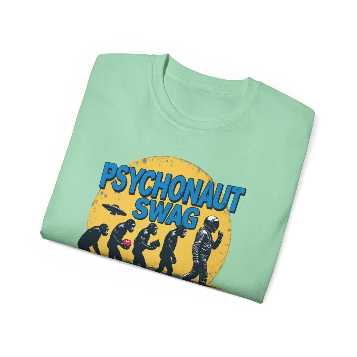 Psychonaut Evolution of Man Sunset, Unisex Tee, Retro Graphic T-Shirt, Music Festival Attire, Gift for Gamers, Casual Streetwear - Psychonaut Swag