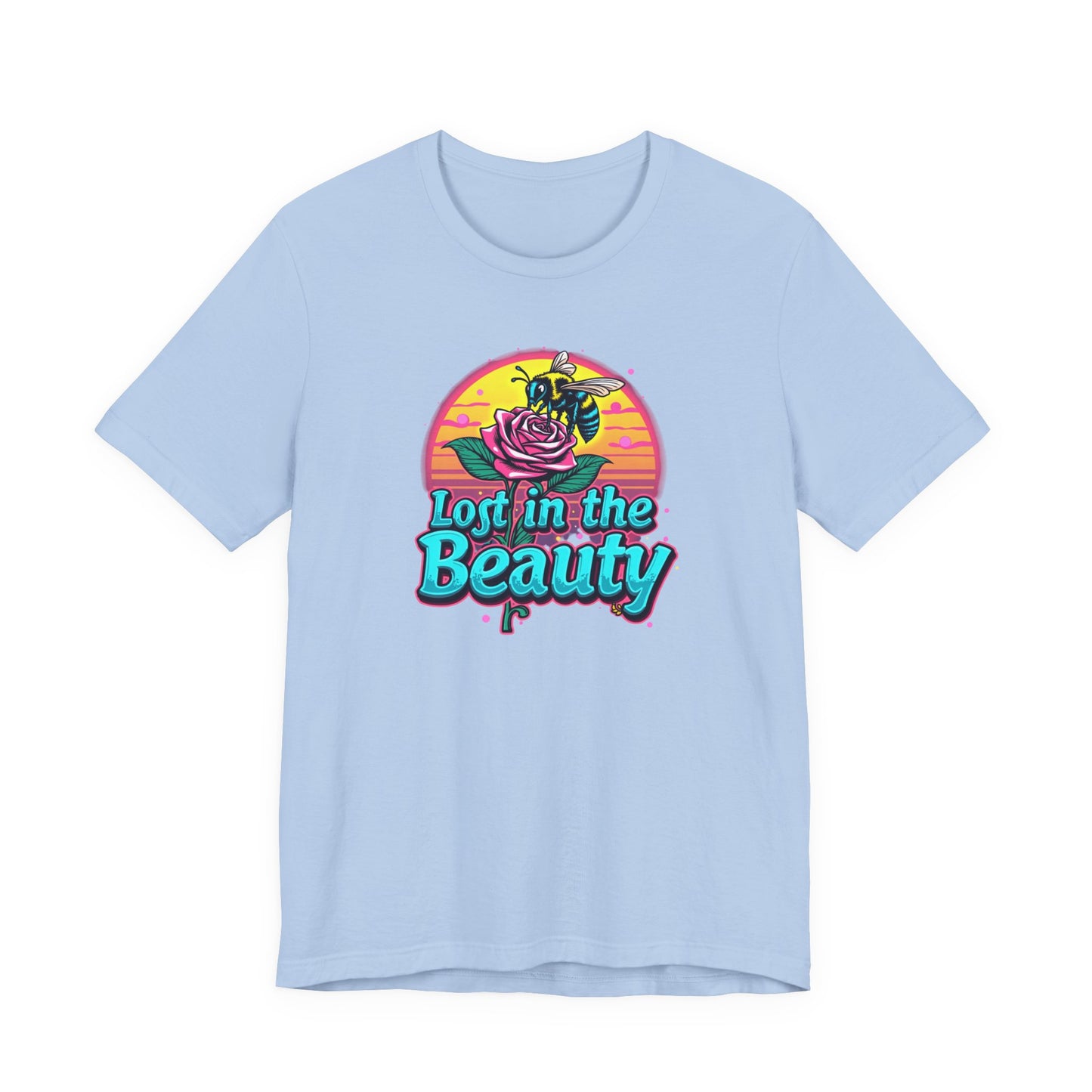 Lost in the Beauty Unisex Tee - Floral Graphic Short Sleeve Shirt - Psychonaut Swag