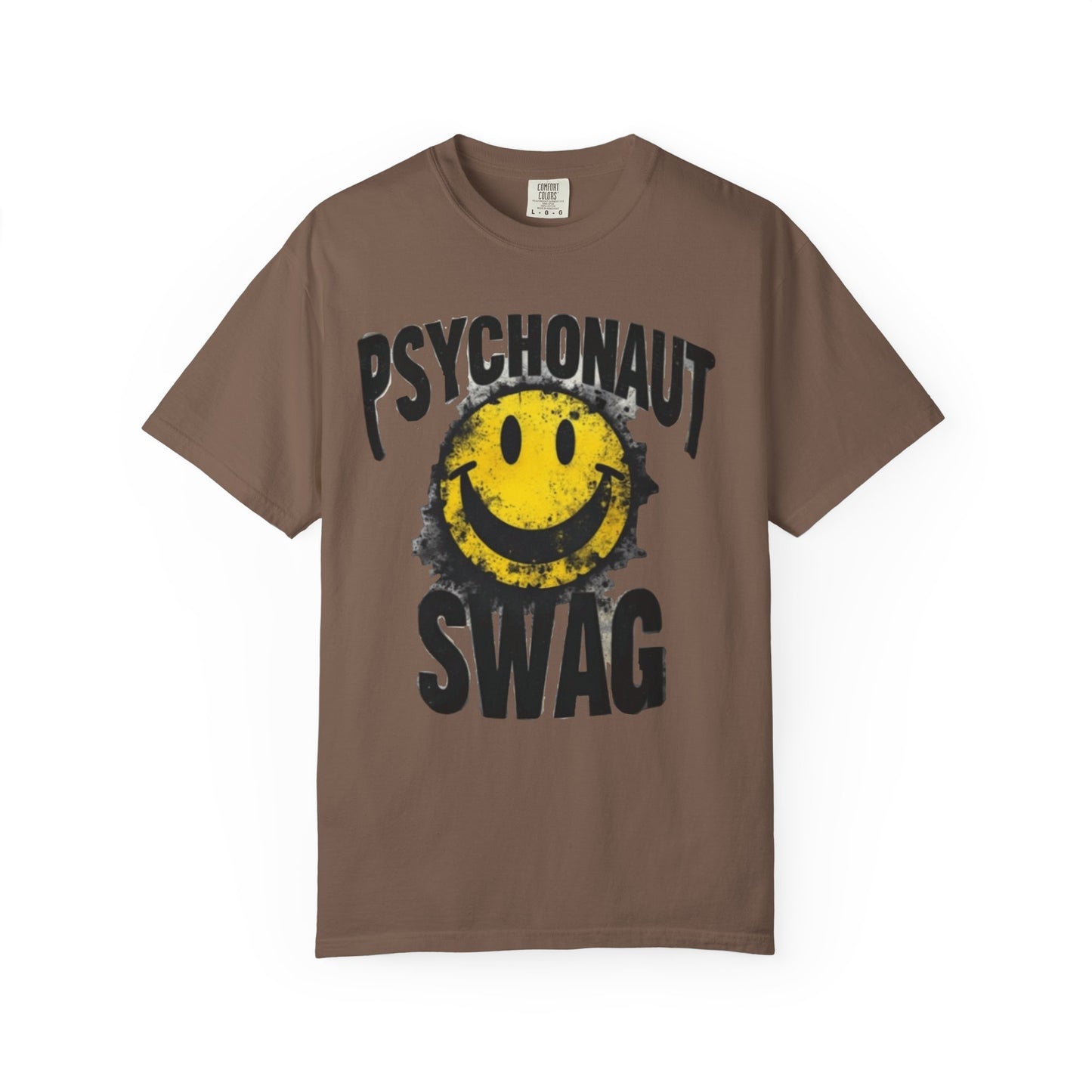 Psychonaut Swag Yellow Smiley Face, Trendy Graphic Tee for Festival Lovers, Casual Wear, Gifts, Street Style