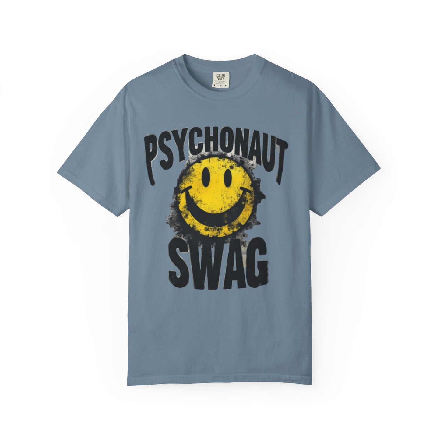 Psychonaut Swag Yellow Smiley Face, Trendy Graphic Tee for Festival Lovers, Casual Wear, Gifts, Street Style