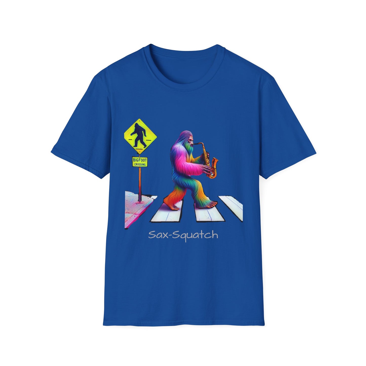 Sax-Squatch, Unisex Softstyle T-Shirt - Psychonaut Swag