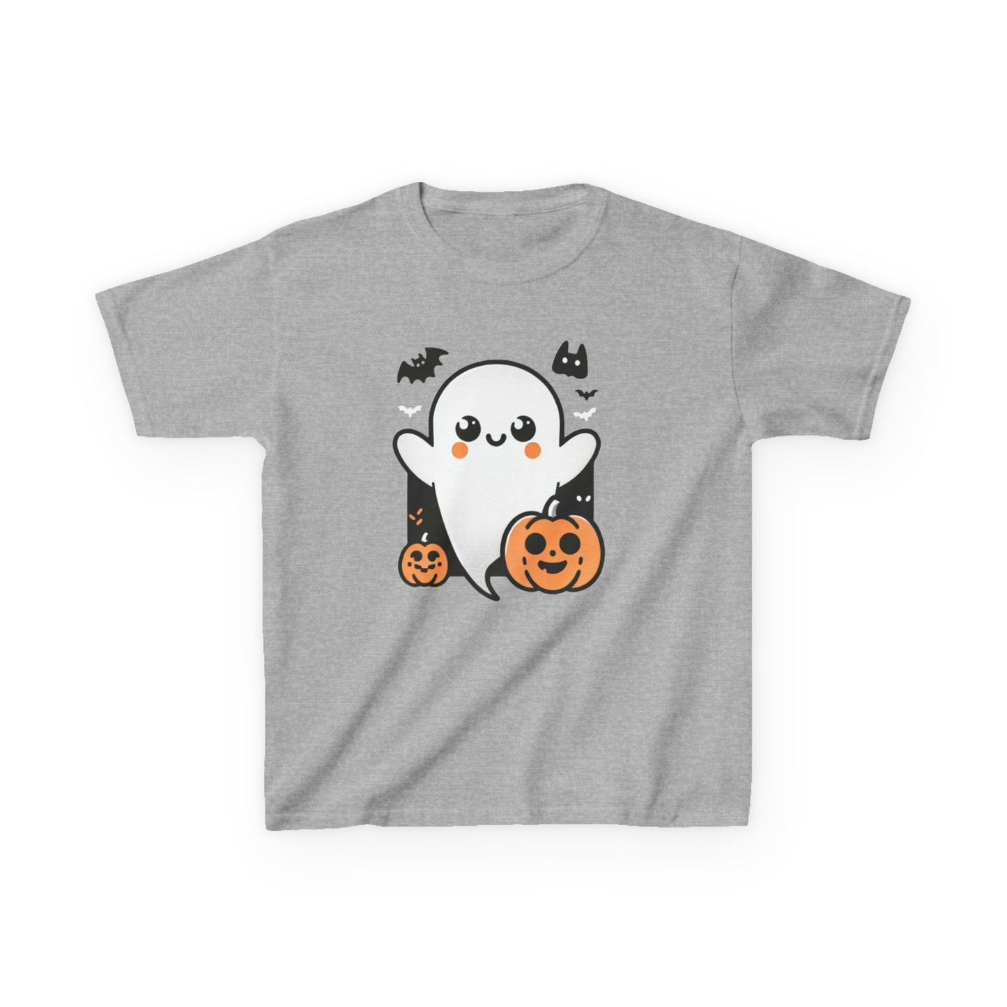 Kids Halloween Tee, Ghost Trick or Treat Top, Autumn Fun Apparel, Pumpkin Graphic Tee, Festive Kidswear