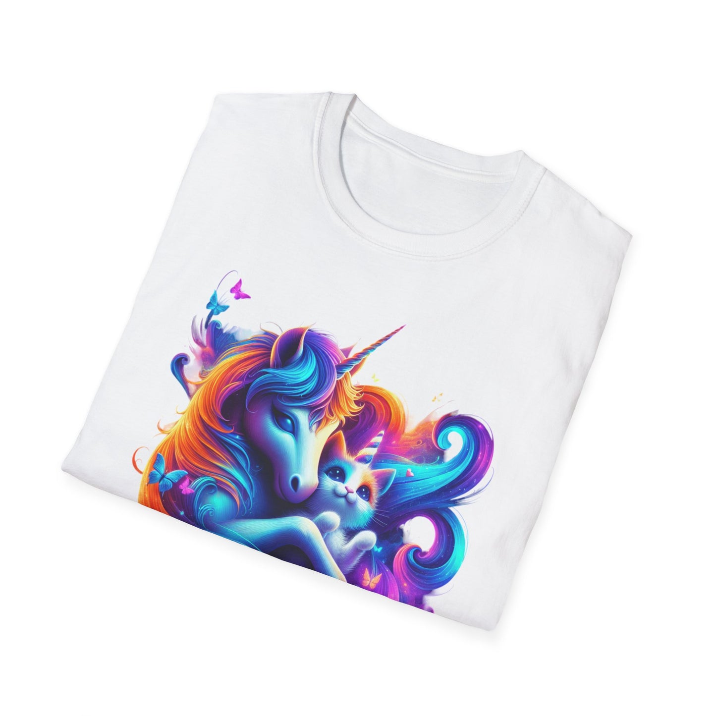 Unicorn with Caticorn Unisex T-Shirt - Magic of Unicorns hugging the Caticorns - Psychonaut Swag