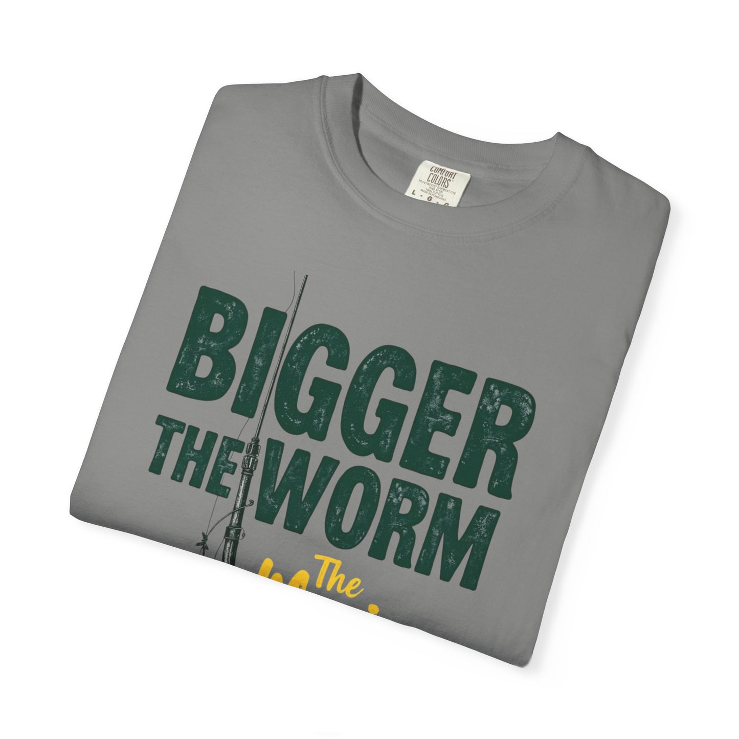 Big Worm Fishing Humor Unisex T-Shirt, Larger Than Life Tee, Gift for Anglers, Fun Outdoors Apparel, Dad's Fishing Day Shirt - Psychonaut Swag
