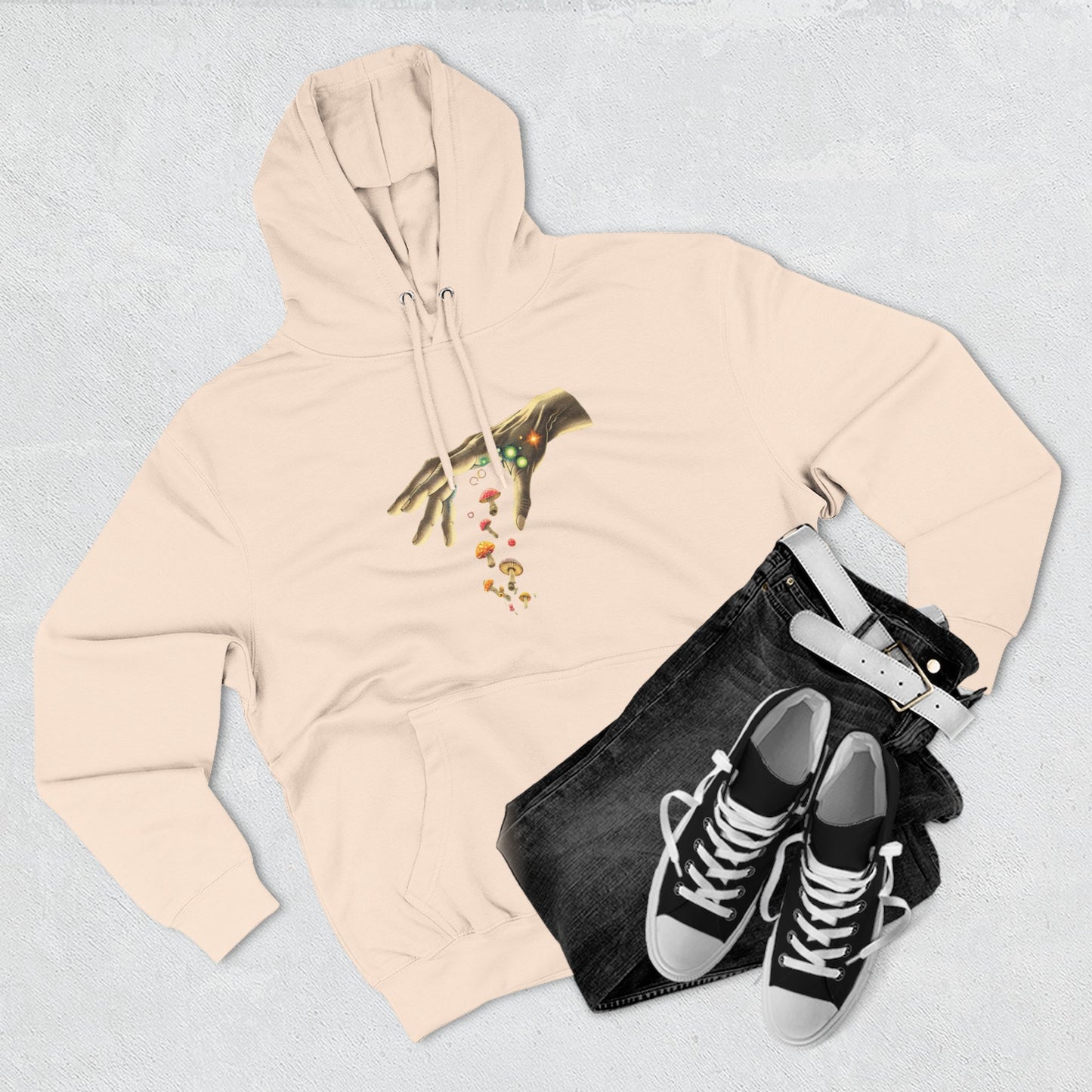 Gift from hand, Three-Panel Fleece Hoodie - Psychonaut Swag