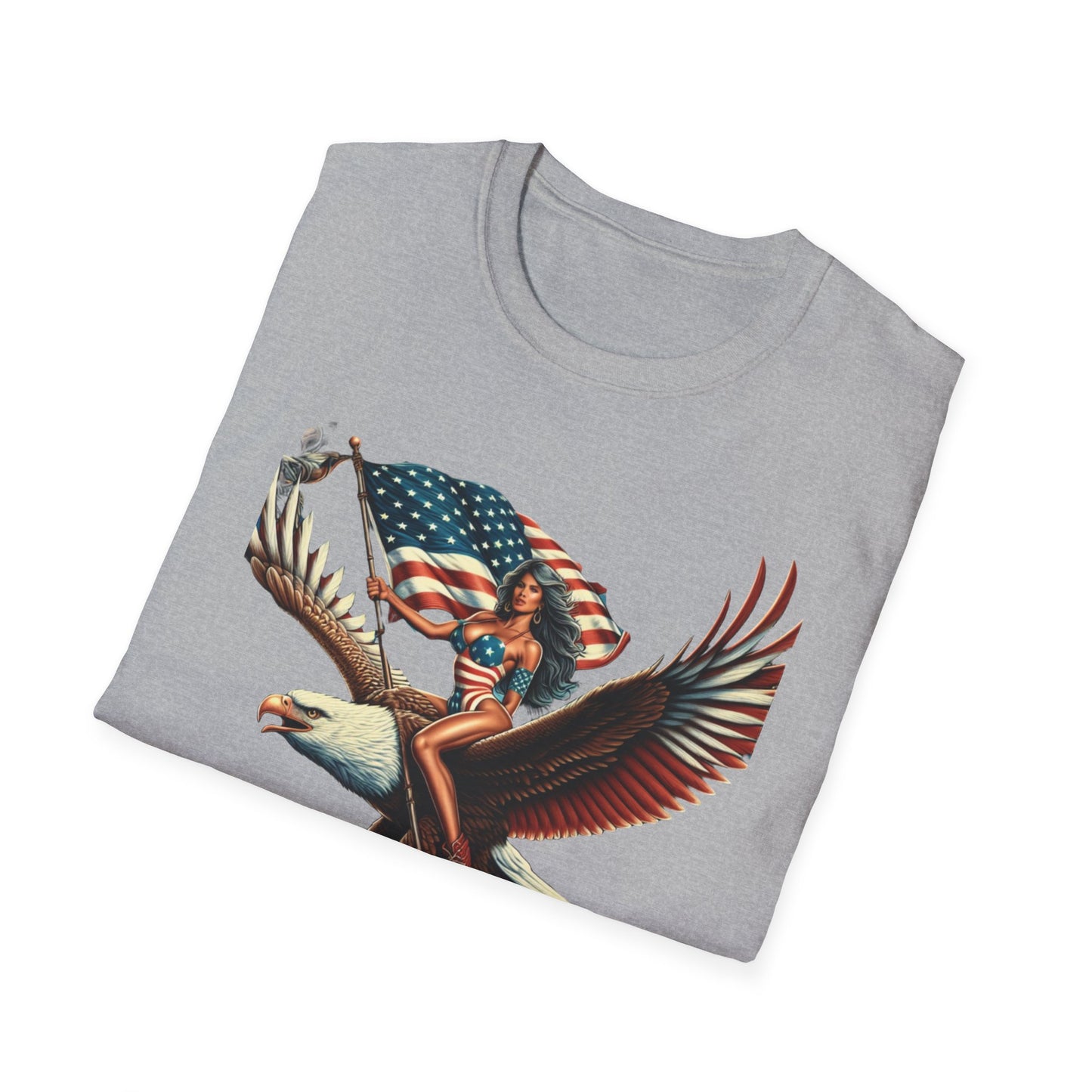 Patriot Riding Eagle, Graphic Tee - Unisex T-Shirt, Eagle Design, 4th of July Shirt, Independence Day Apparel, Festival Wear, Gift for Patriots - Psychonaut Swag
