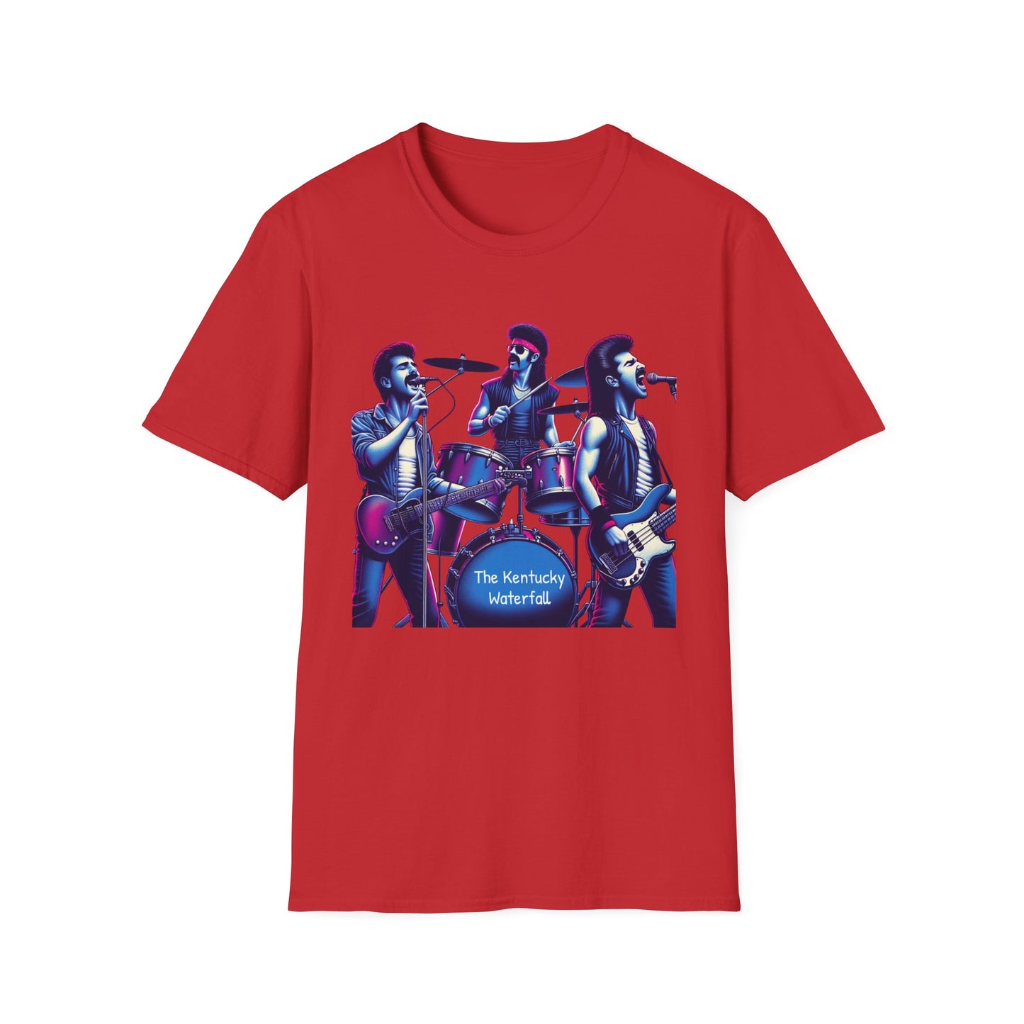 The Kentucky Waterfall, Retro Music Band Unisex Softstyle T-Shirt - Perfect for Concerts and Festivals - Psychonaut Swag