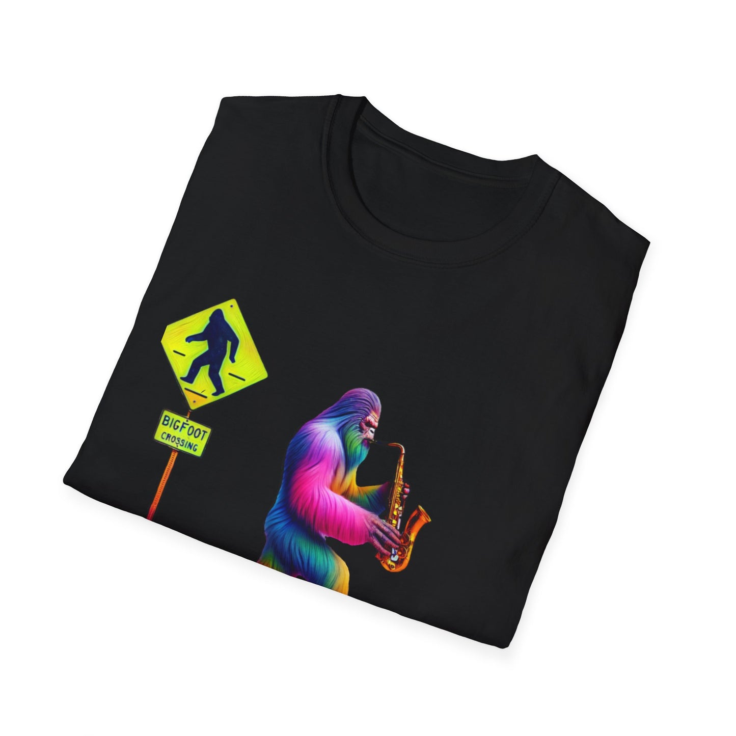 Sax-Squatch, Unisex Softstyle T-Shirt - Psychonaut Swag