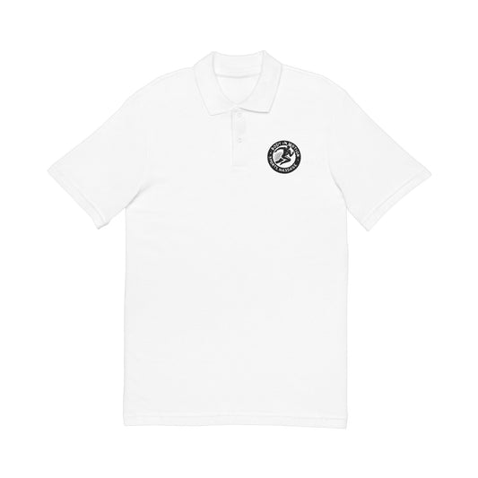 Sports Massage, Embroidered Crest Polo Shirt — Classic White Chest Logo