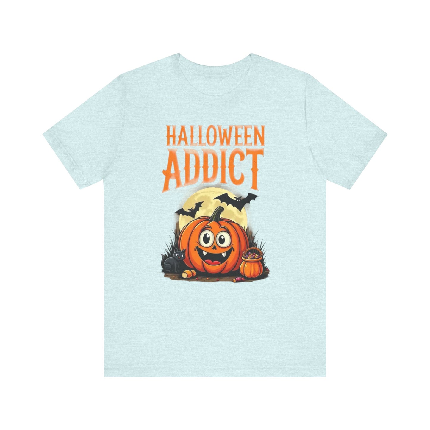 Halloween Addict Tee | Unisex Short Sleeve T-Shirt, Fun Halloween Apparel, Pumpkin Tee, Spooky Season Shirt, Gift for Halloween Lovers - Psychonaut Swag