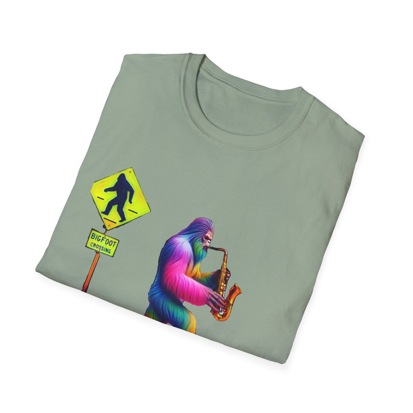 Sax-Squatch, Unisex Softstyle T-Shirt - Psychonaut Swag