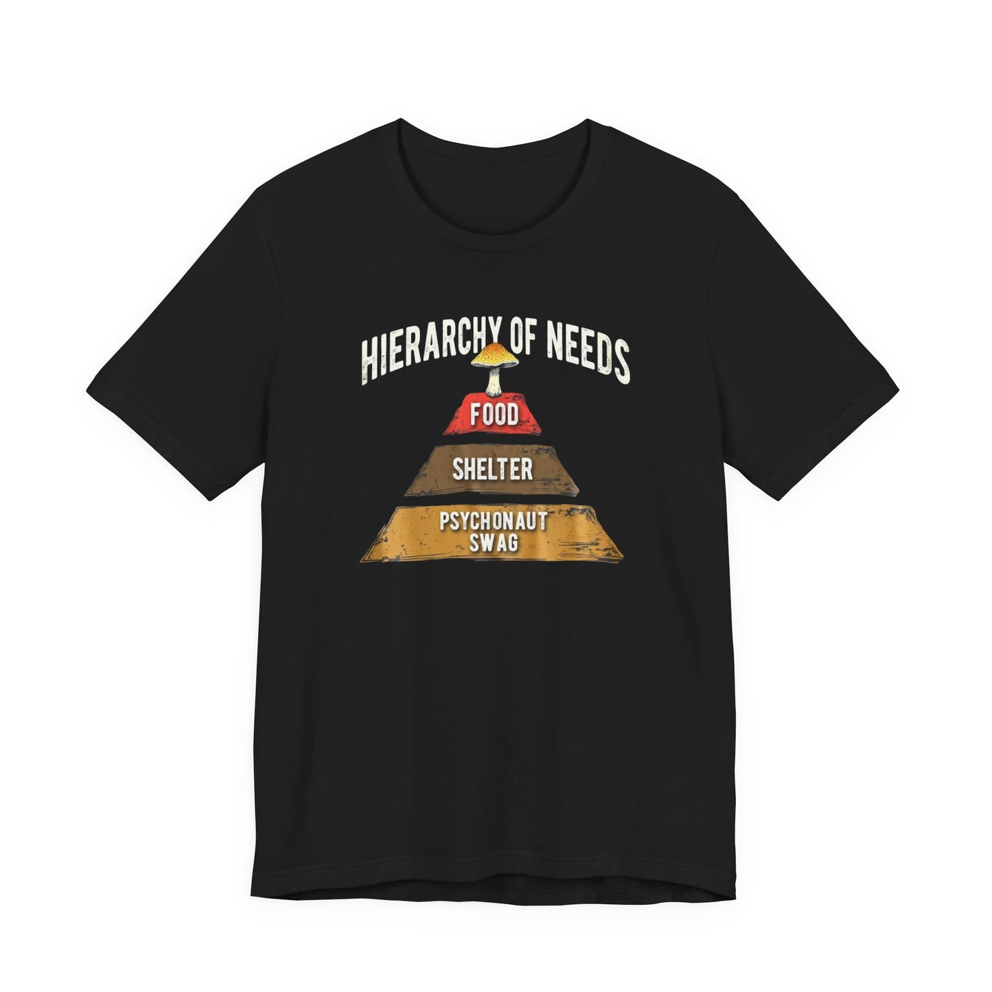 Hierarchy of Needs Tee, Unisex Short Sleeve Shirt, Casual Wear, Gift for Psychonauts, Fun Graphic Shirt, Perfect for Festivals - Psychonaut Swag