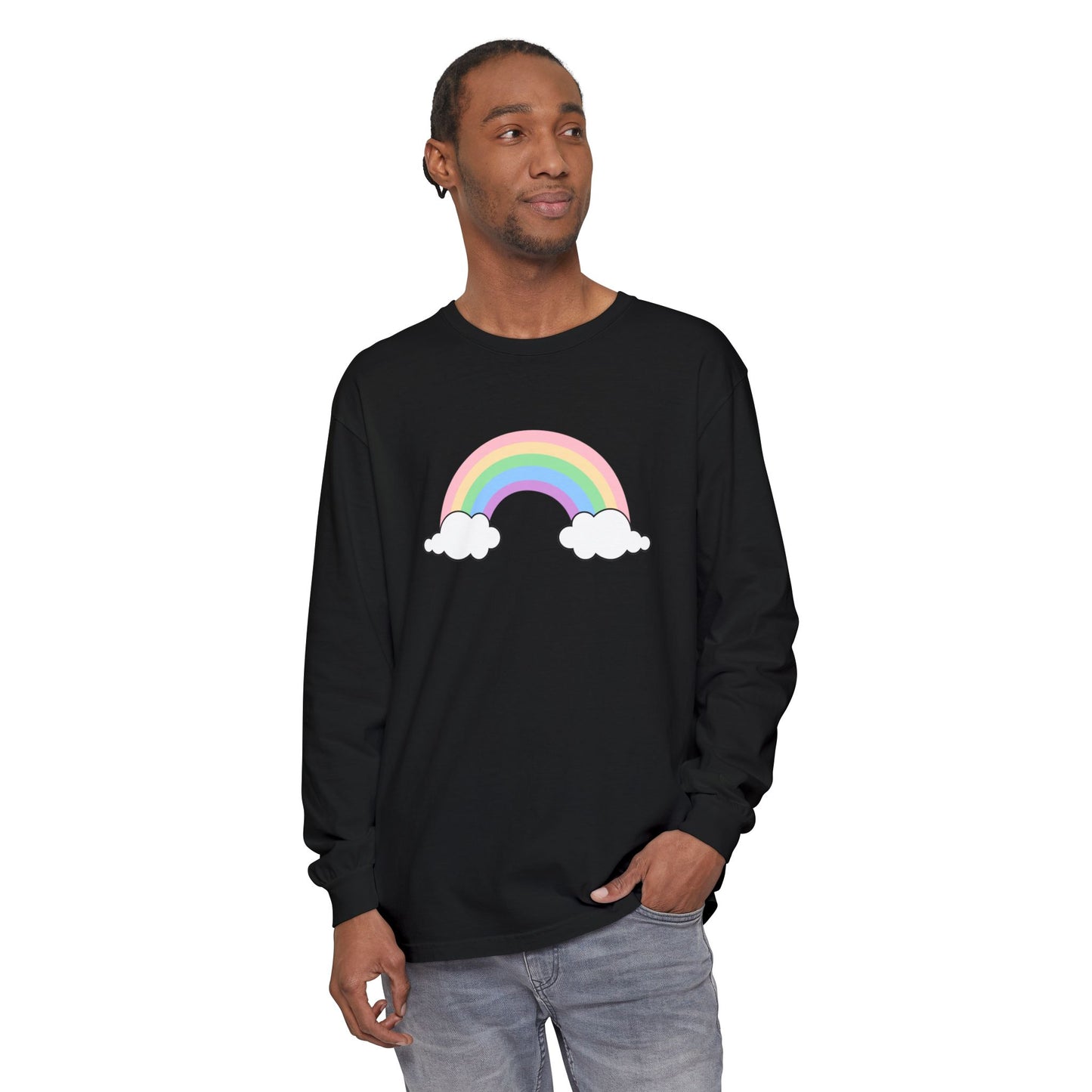 Rainbow, Unisex Garment-dyed Long Sleeve T-Shirt - Psychonaut Swag