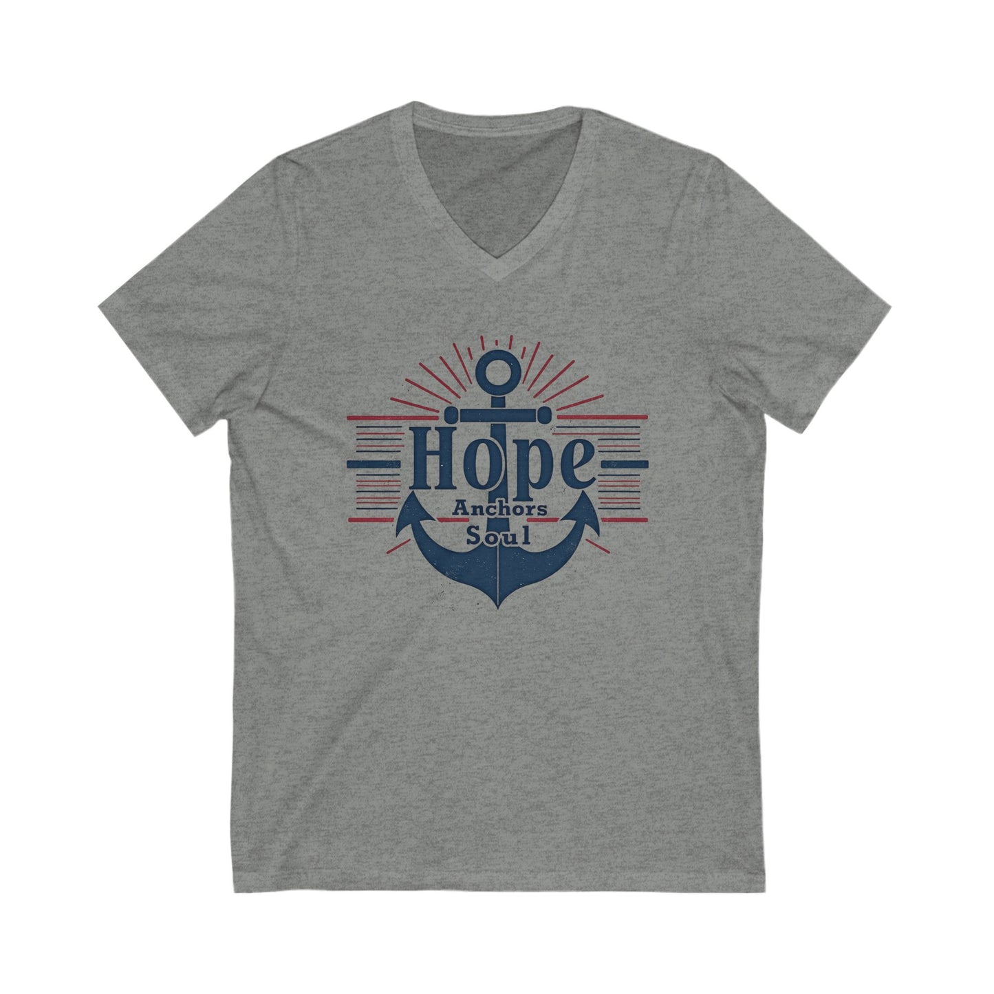 Hope Anchors the Soul V-Neck Tee | Inspirational Shirt, Nautical Apparel, Motivational Gift, Unisex T-Shirt, Casual Wear - Psychonaut Swag