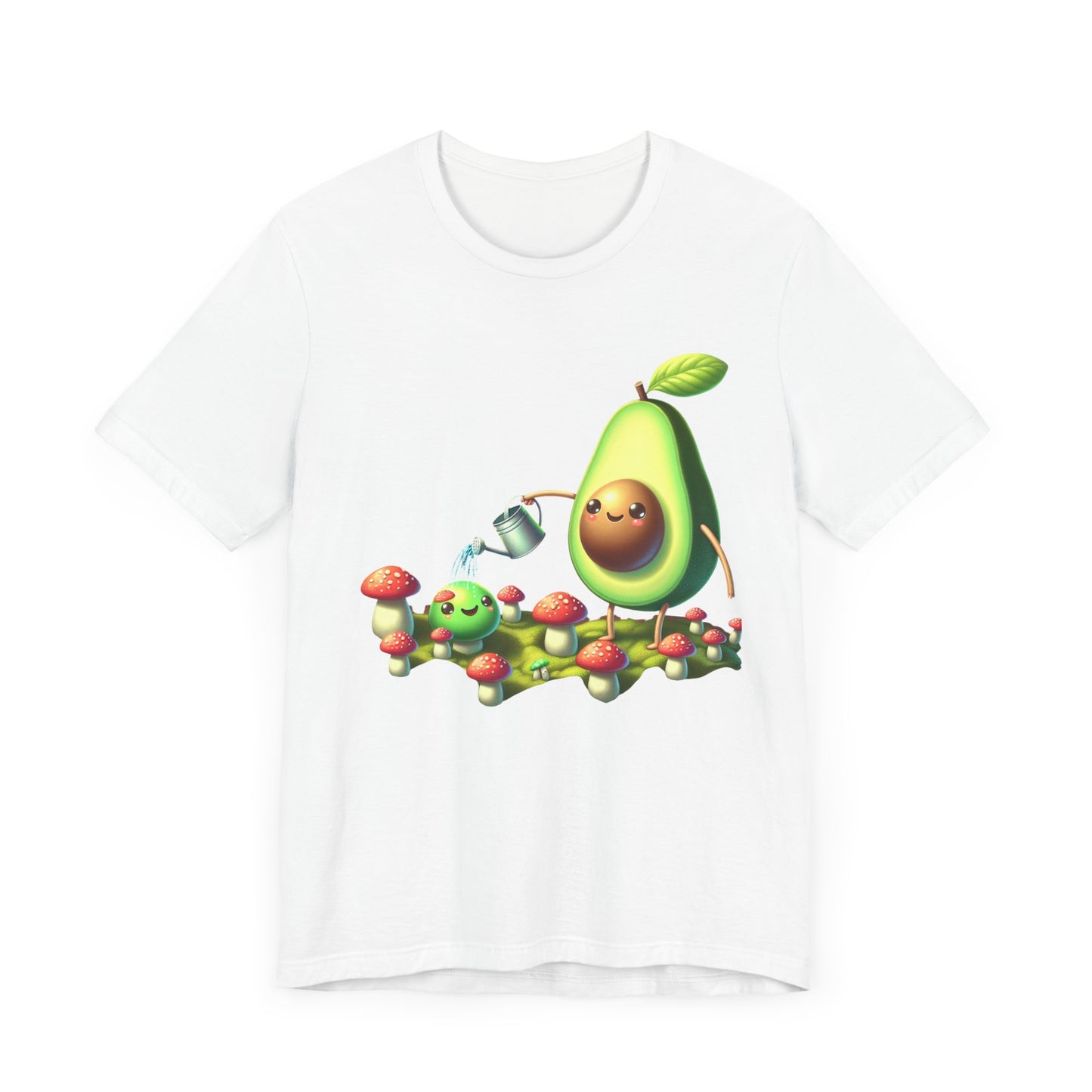 Short Sleeve Tee - Avocado watering magic shrooms.  Funny Design - Psychonaut Swag