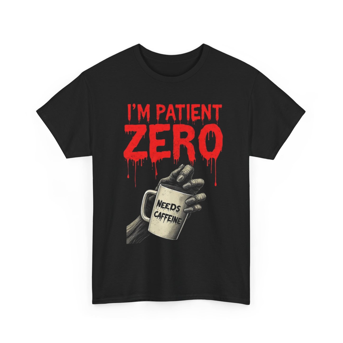 Patient Zero Unisex Heavy Cotton Tee, Horror T-Shirt, Halloween Apparel, Unique Graphic Tee, Casual Wear, Gift for Fans