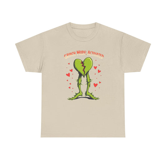 Grinchy Valentines, Unisex Heavy Cotton Tee